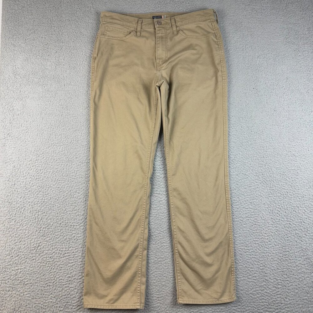 Dockers Pants Men's 33x32 Khaki Chino Straight Fit Flat Front‎ Stretch Tan